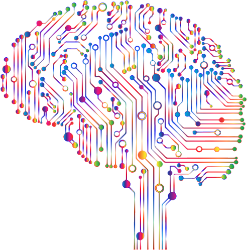 A multi color wire making a brain design